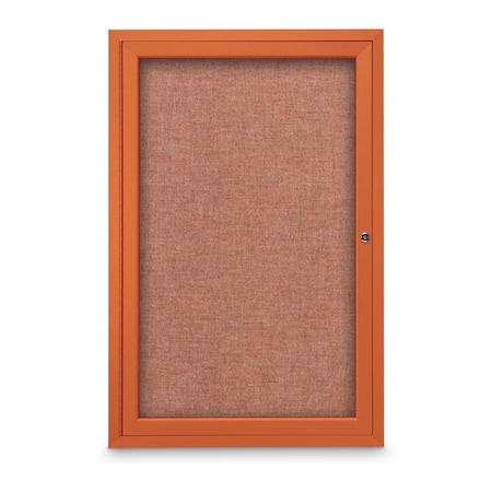 United Visual Products Slim Enclosed Corkboard, 11"x13-1/2", Bronze Alum Frame/Rubber UVEB1113-BRONZE-RUBBER